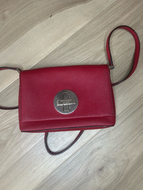 kate spade Handbags - kate spade Red Leather Crossbody with Polished Turn-Lock